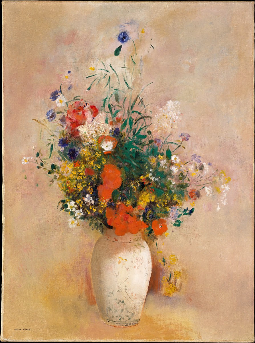 Vase of Flowers, Pink background, Odilon Redon, 1906 Ramble &amp; Roam