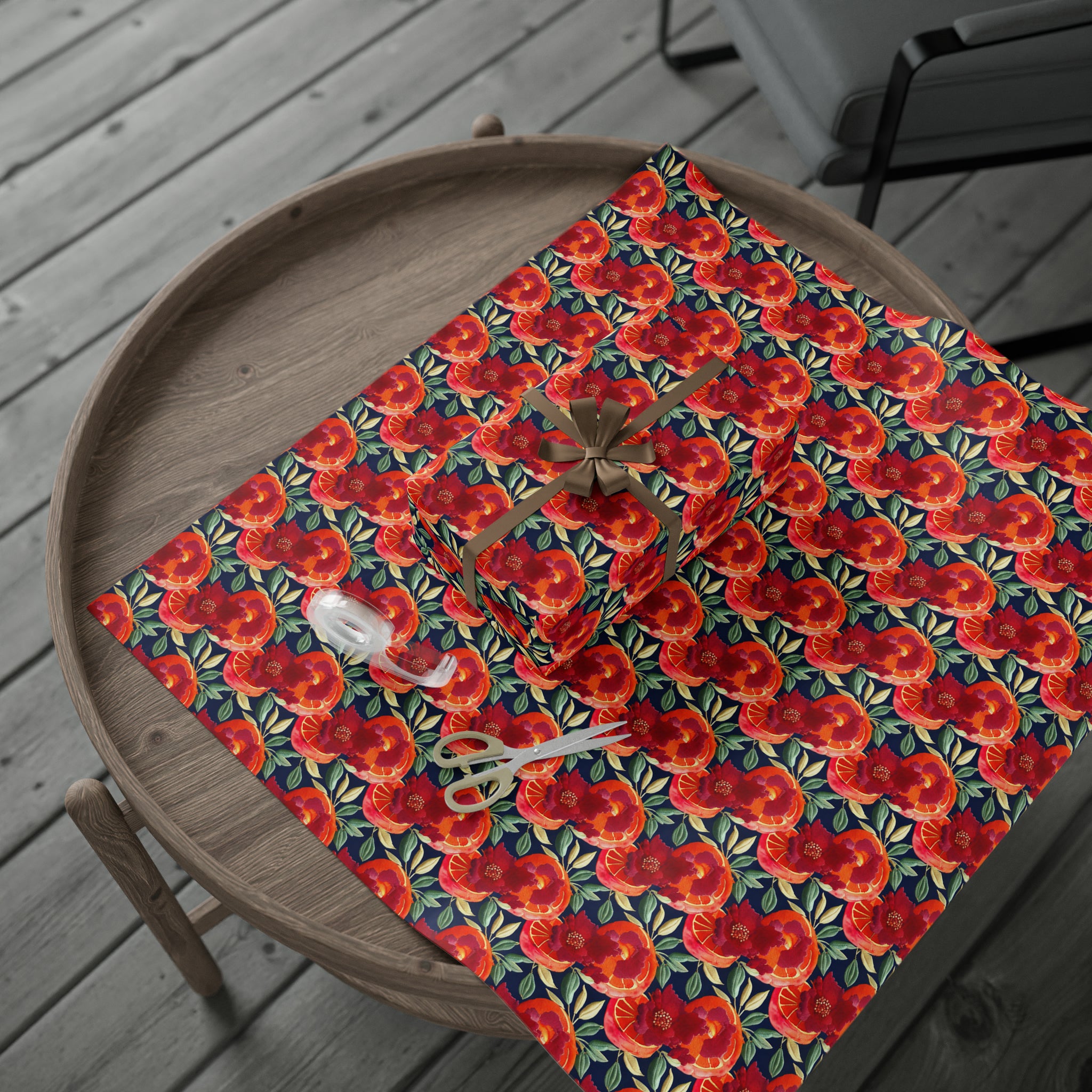 Embroidered Orange gift Wrapping Papers