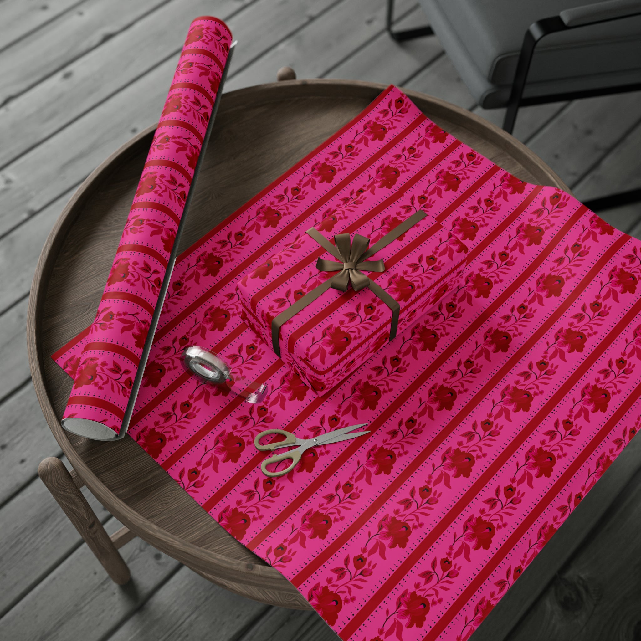 Pink country maximalist gift wrap
