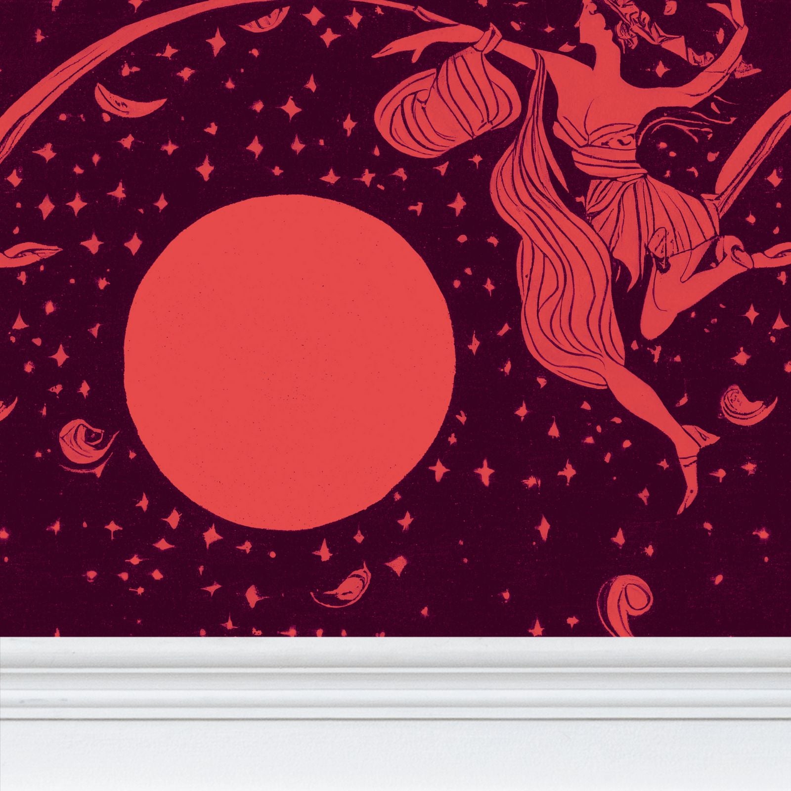 Art Nouveau Blood Moon Wallpaper