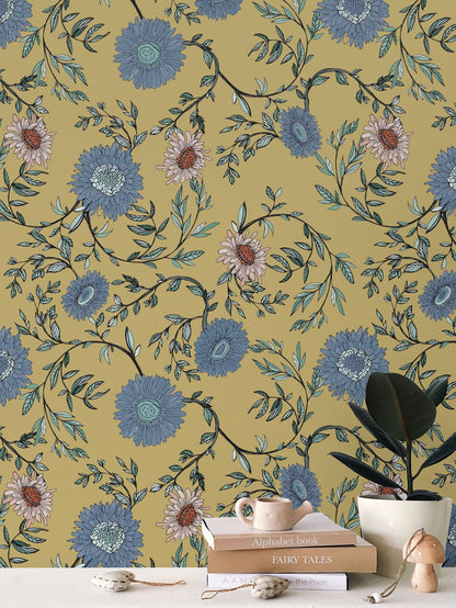 Chrysanthemum Wallpaper, Savannah Yellow