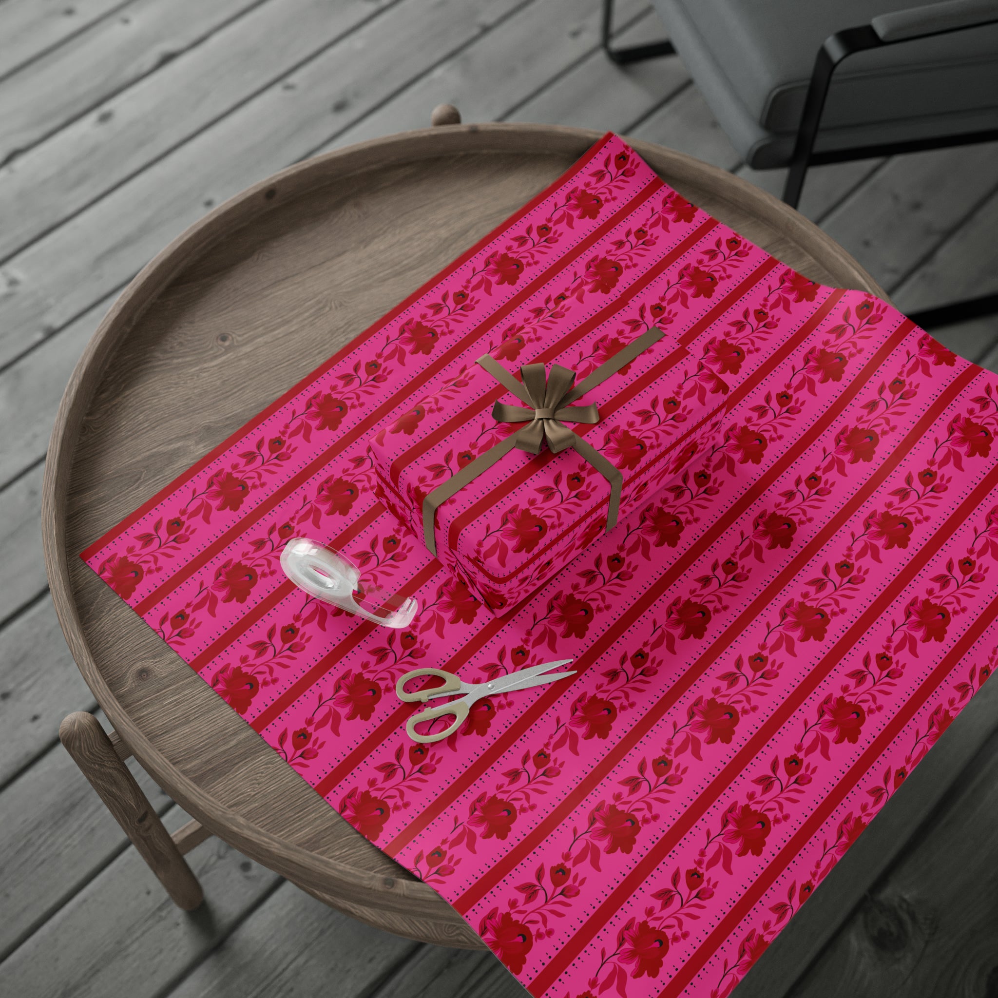 Pink country maximalist gift wrap