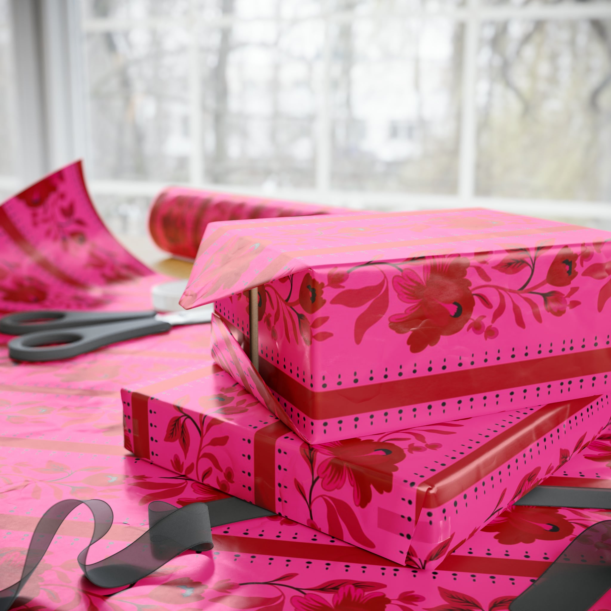 Pink country maximalist gift wrap