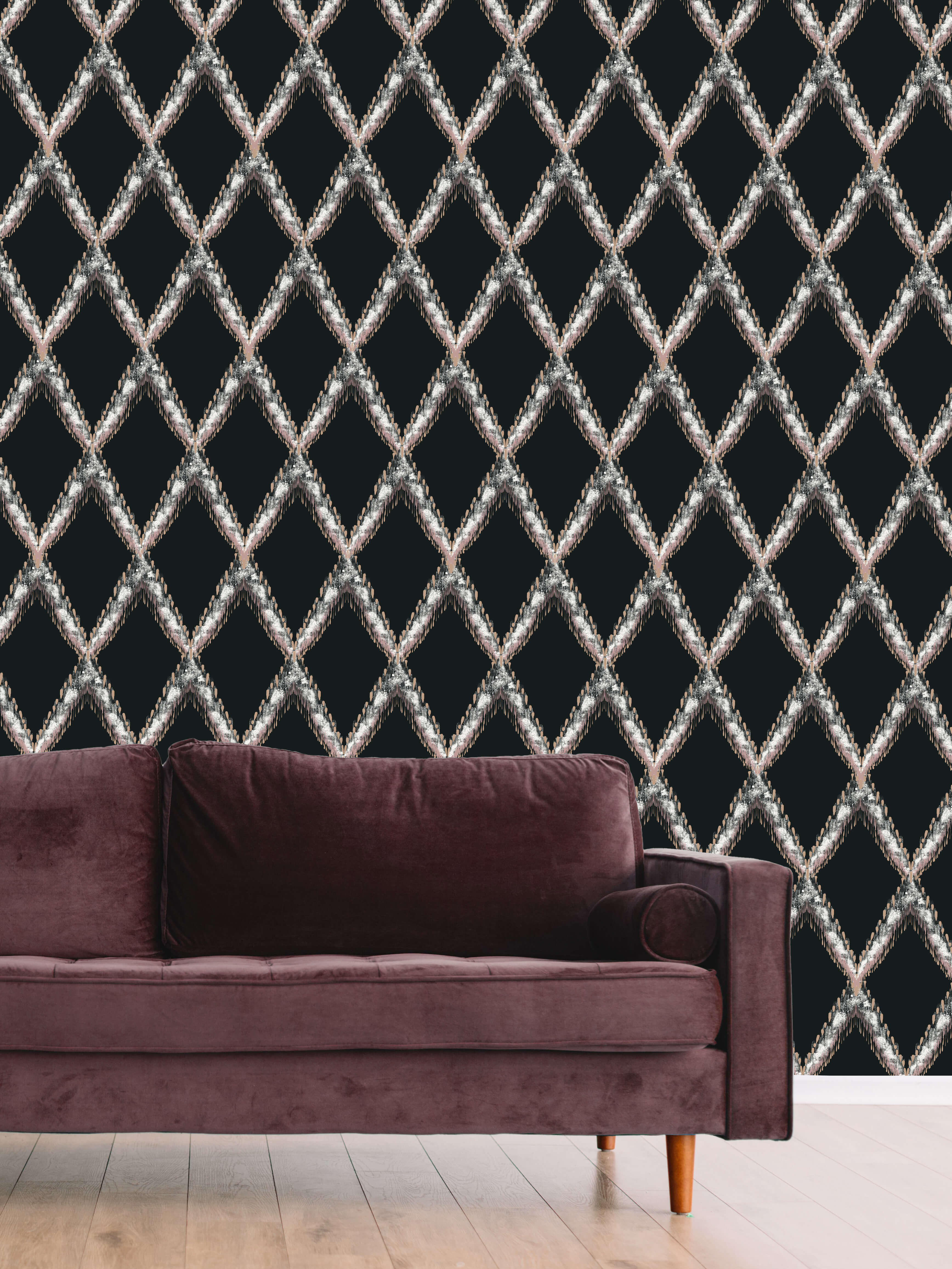 Feather Cane, Black Wallpaper