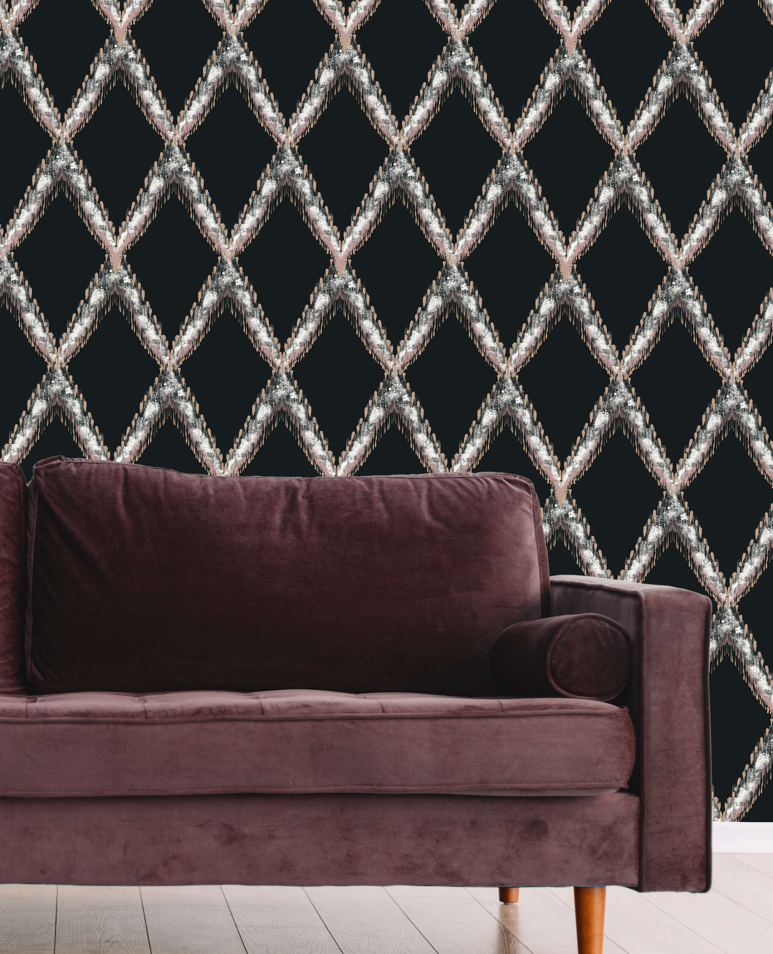 Feather Cane, Black Wallpaper