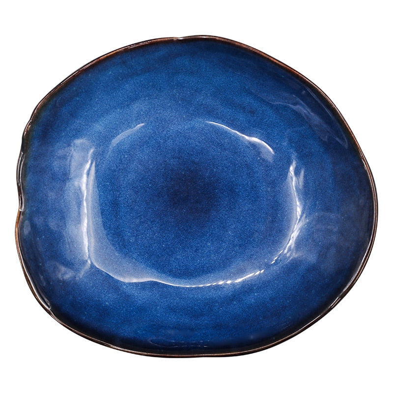 Cat’s Eye Japanese Blue Handthrown plates