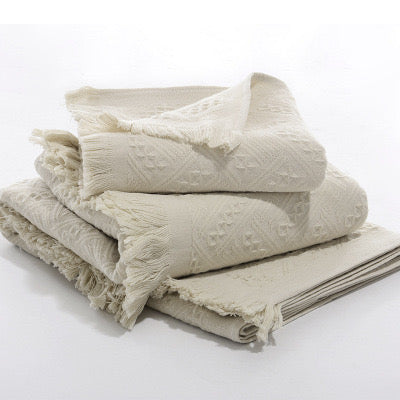 Fringed Japanese Sauna Towels