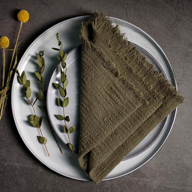 Rustic Linen Napkins, set of 10
