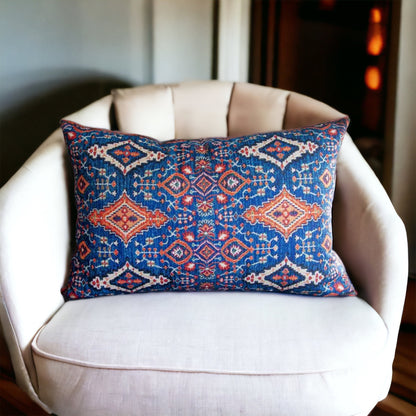 Blue Woven Decorative Pillow