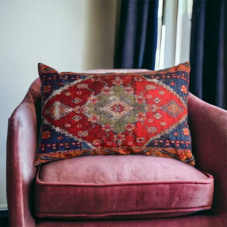 Diamond Indian Woven Lumbar Pillow