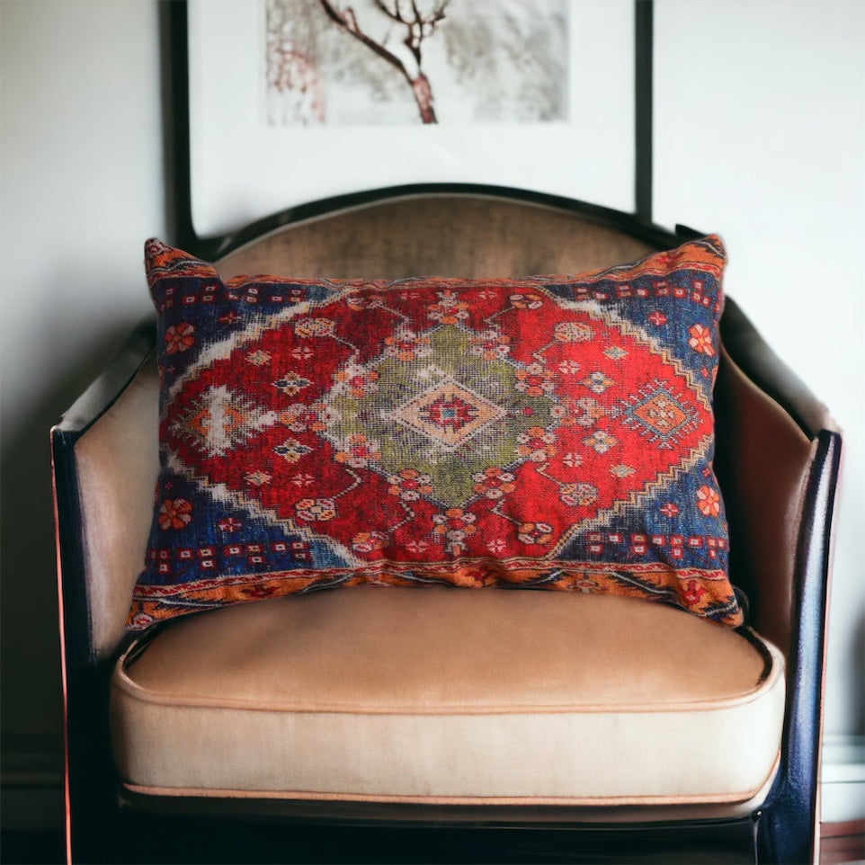 Diamond Indian Woven Lumbar Pillow