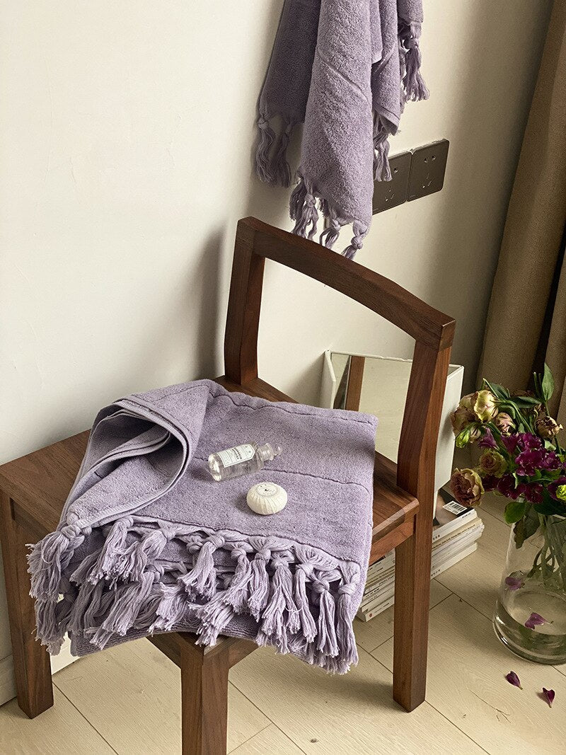 Hand Knotted Tassel Pure Cotton Towel