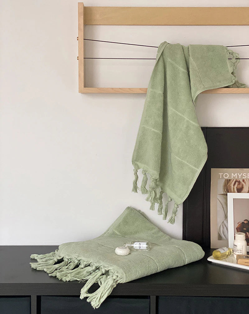 Hand Knotted Tassel Pure Cotton Towel