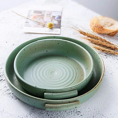 Handmade Rough Pottery Serving Platters
