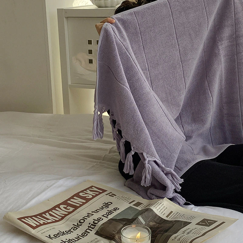 Hand Knotted Tassel Pure Cotton Towel