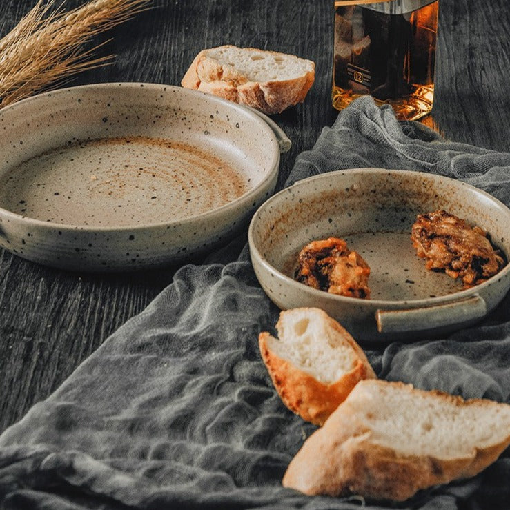 Handmade Rough Pottery Serving Platters
