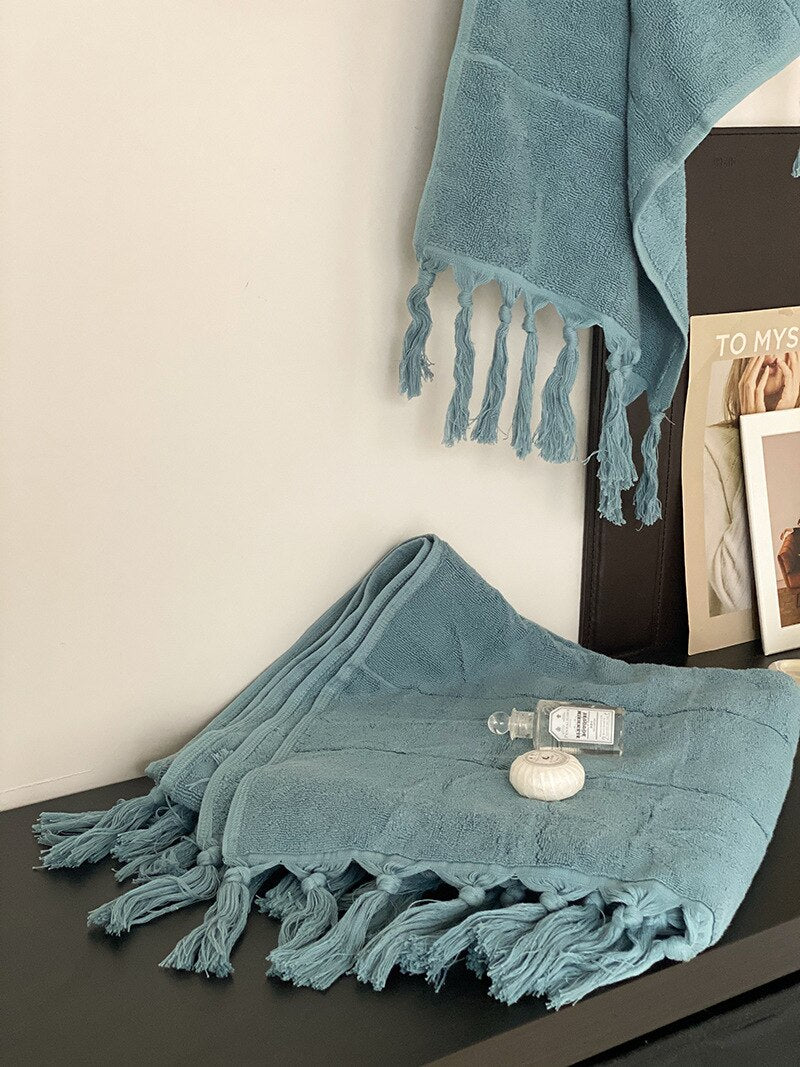 Hand Knotted Tassel Pure Cotton Towel