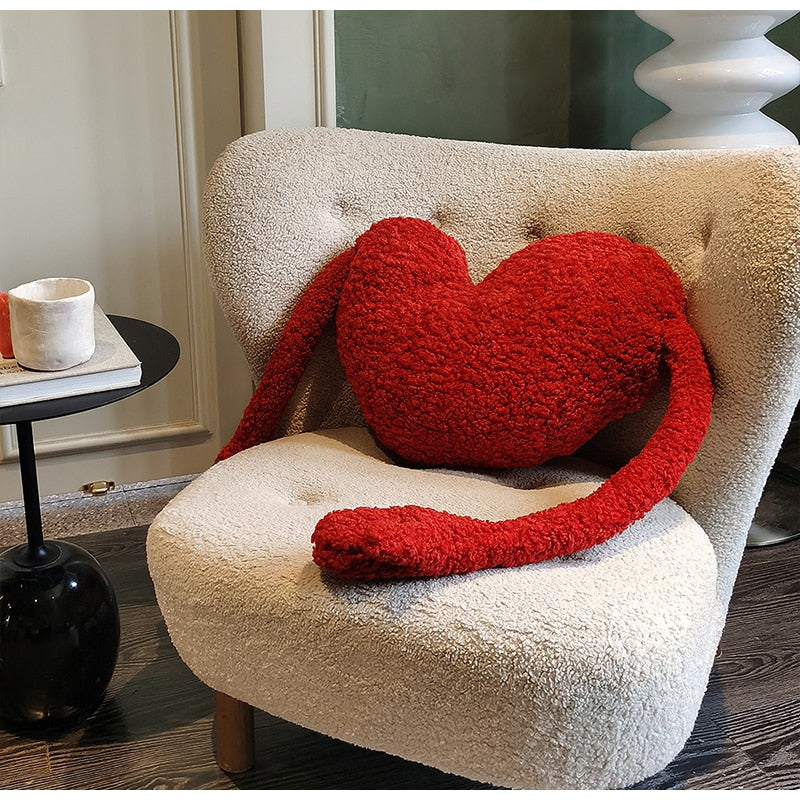 Fluffy heart outlet pillow