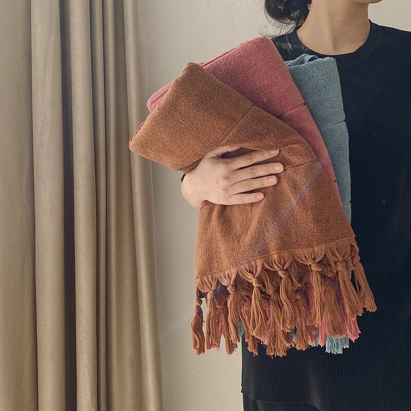 Hand Knotted Tassel Pure Cotton Towel