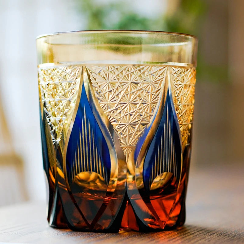 Vintage Bohemian Czech Cobalt 2024 Blue lead crystal Cut to Clear Tumblers Set of 6