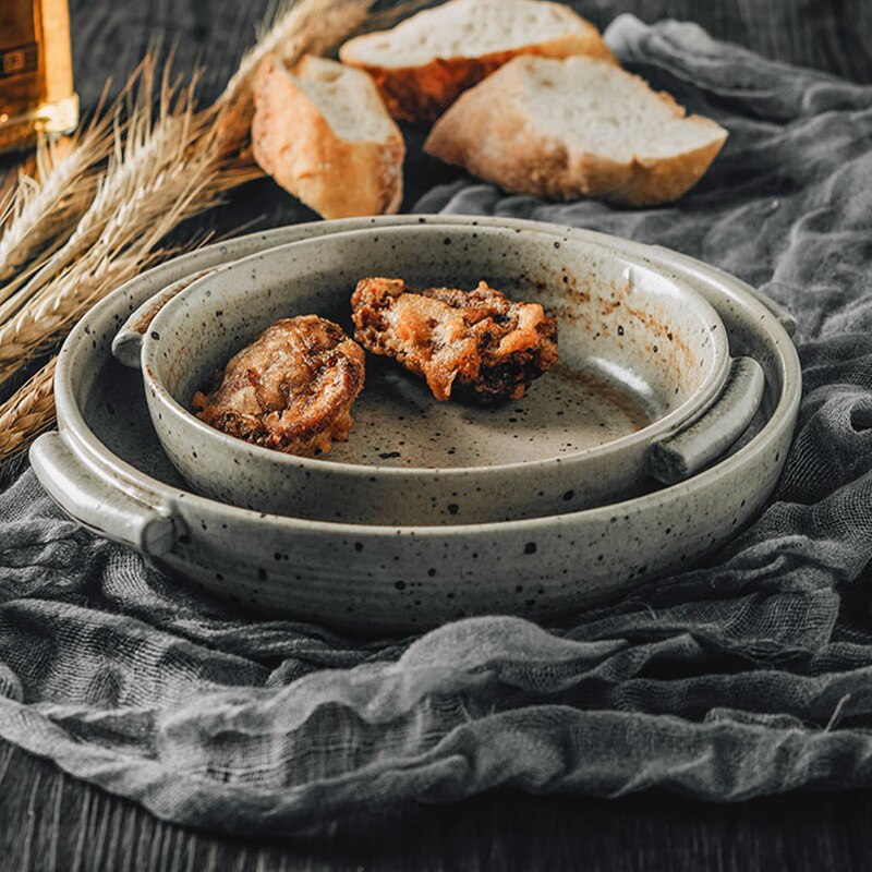 Handmade Rough Pottery Serving Platters