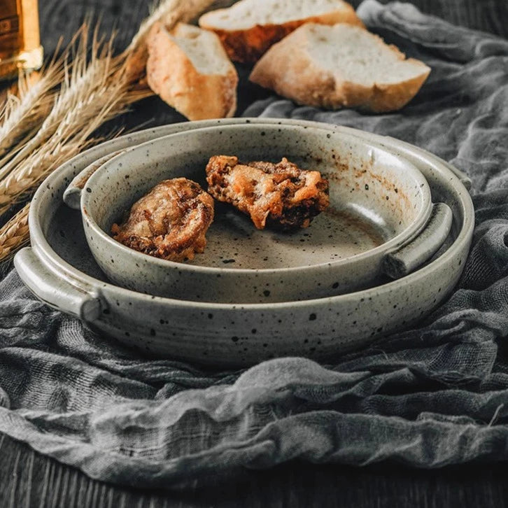 Handmade Rough Pottery Serving Platters