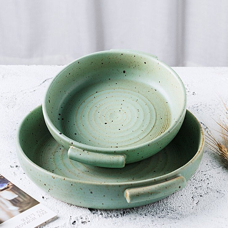 Handmade Rough Pottery Serving Platters