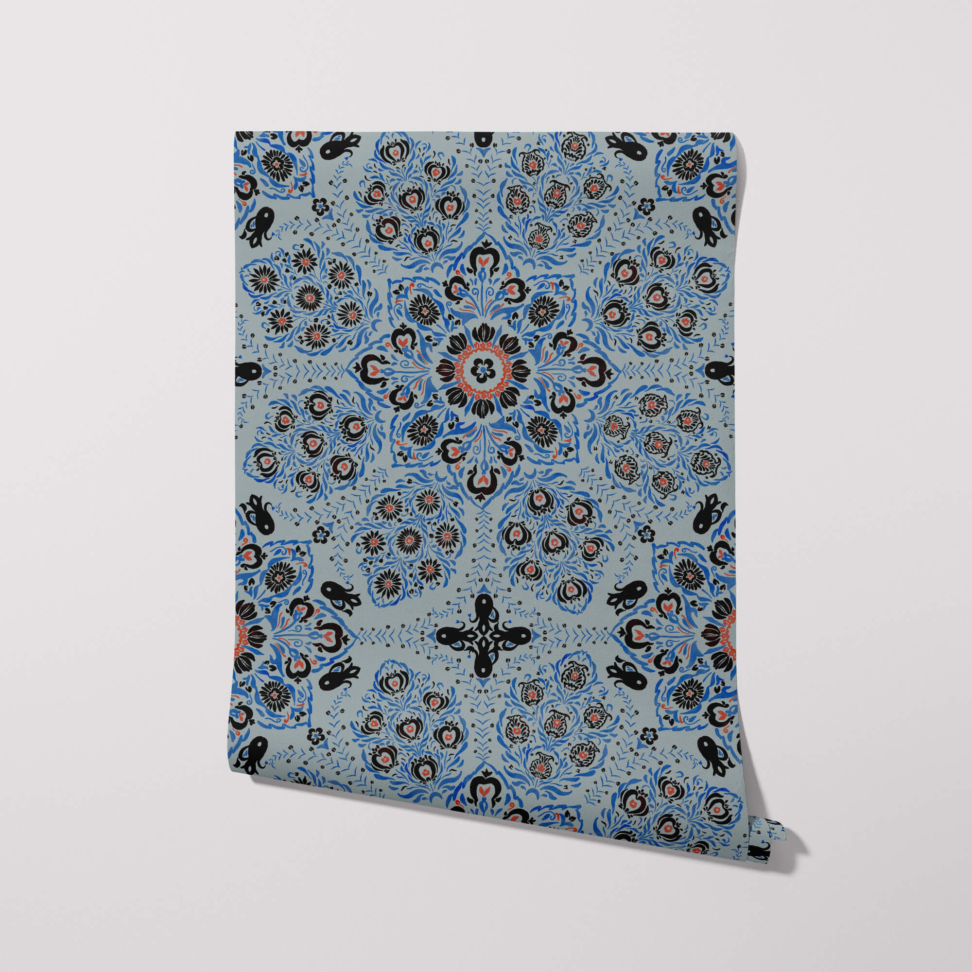 Moroccan Tile, Light Blue Wallpaper