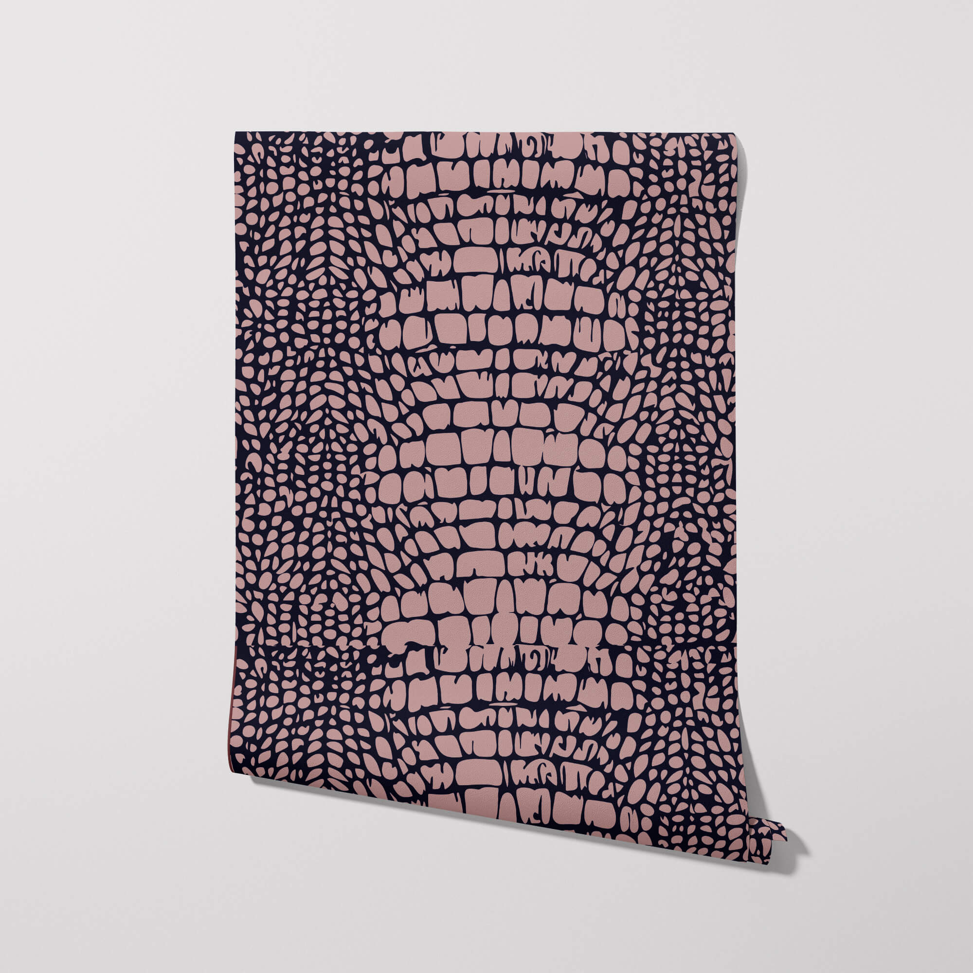 Snakeskin, Blue and Mauve Wallpaper