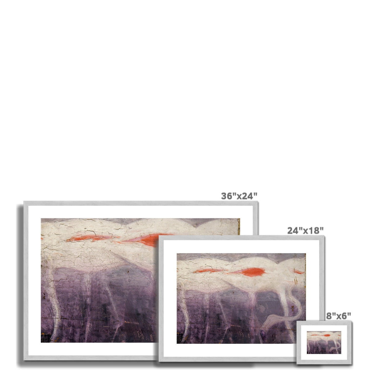 white flamingos Antique Framed & Mounted Print
