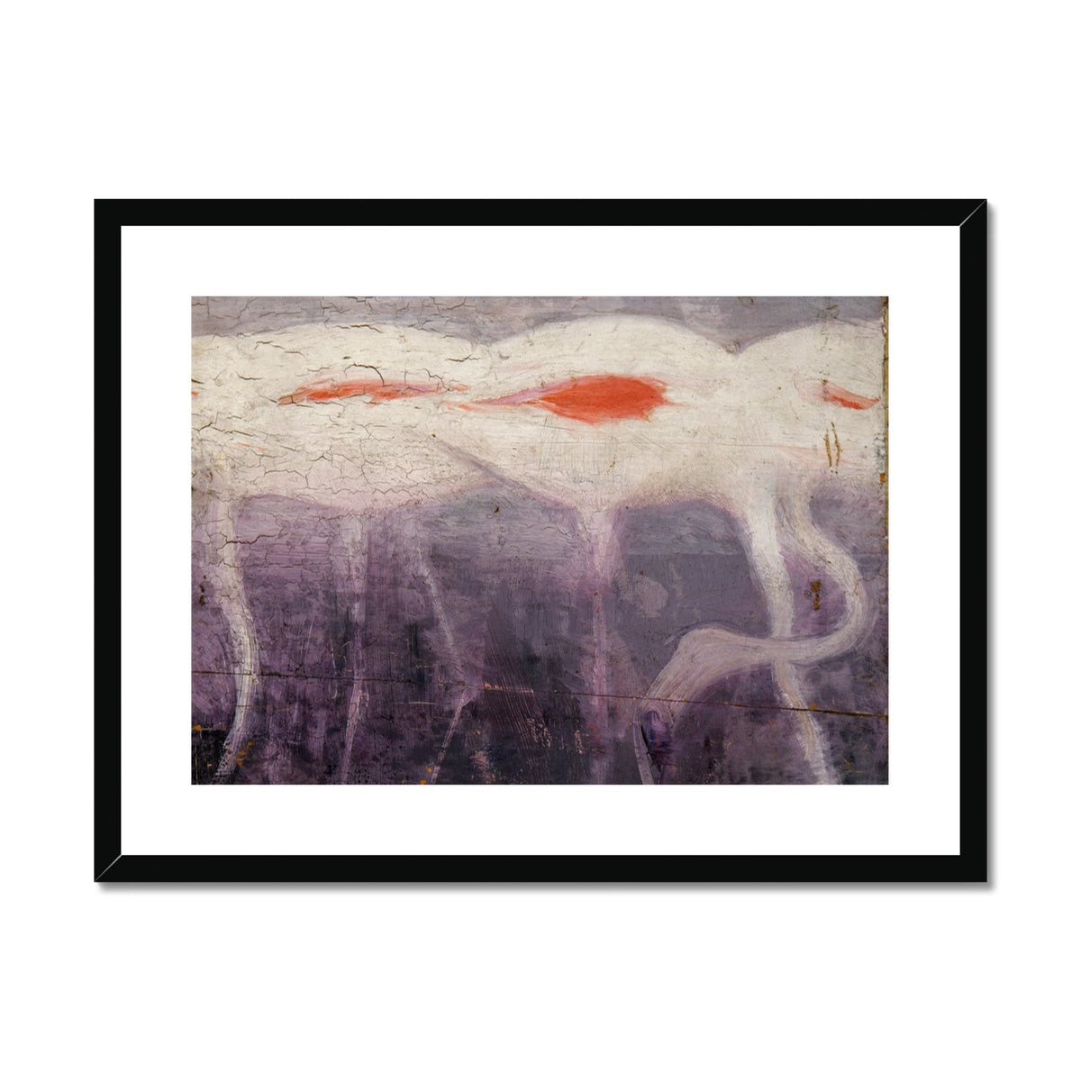 white flamingos Framed & Mounted Print
