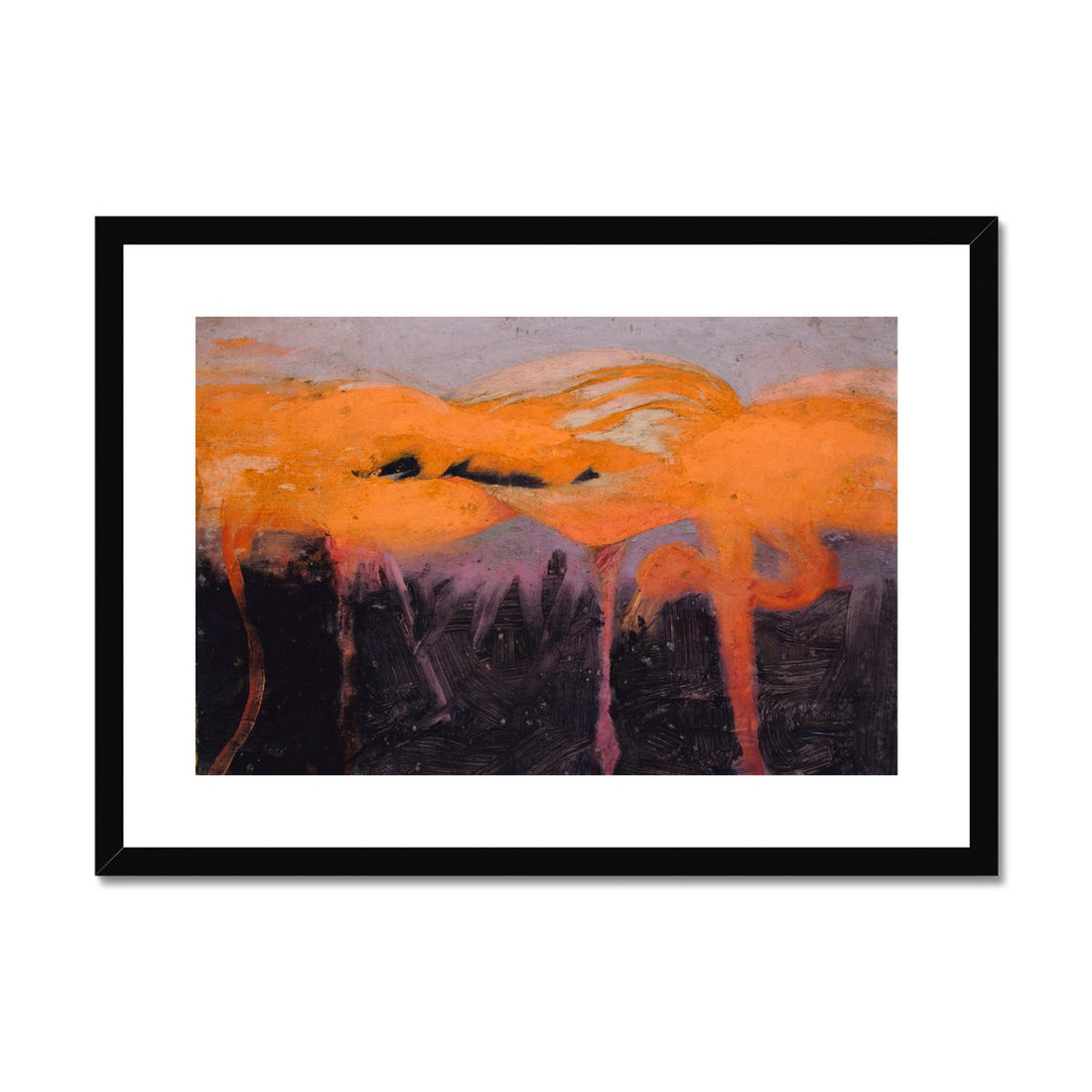 red flamingos Framed &amp; Mounted Print
