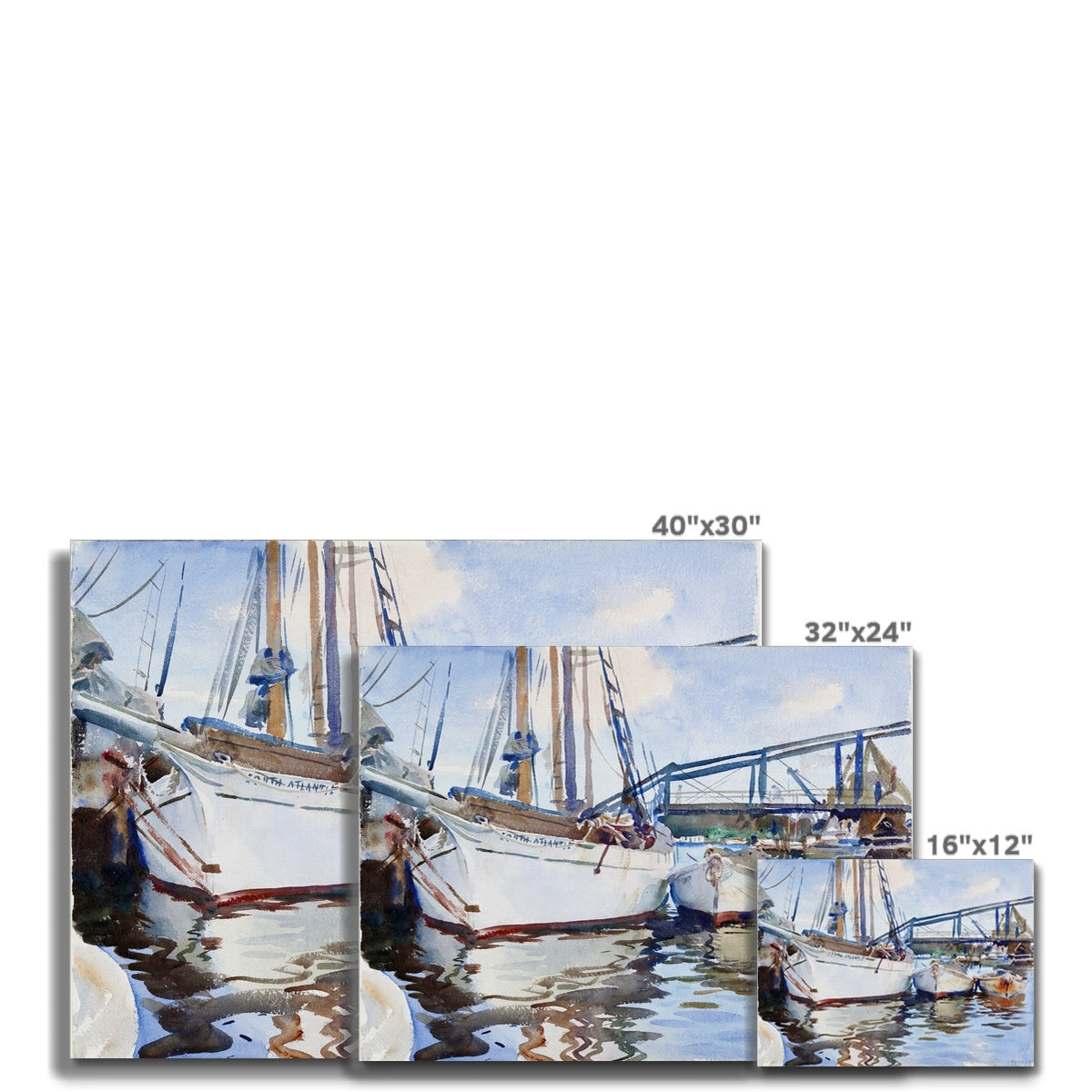 Boats At Anchor, John Singer Sargent, 1917 Canvas Ramble & Roam