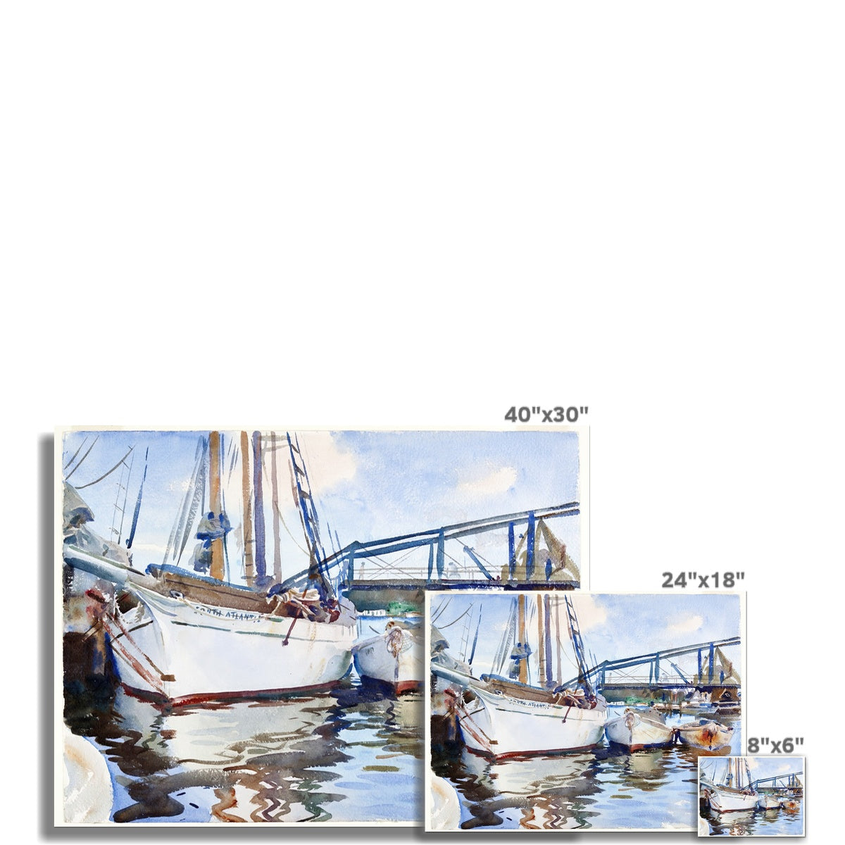 Boats At Anchor, John Singer Sargent, 1917 Hahnemühle German Etching Print Ramble & Roam