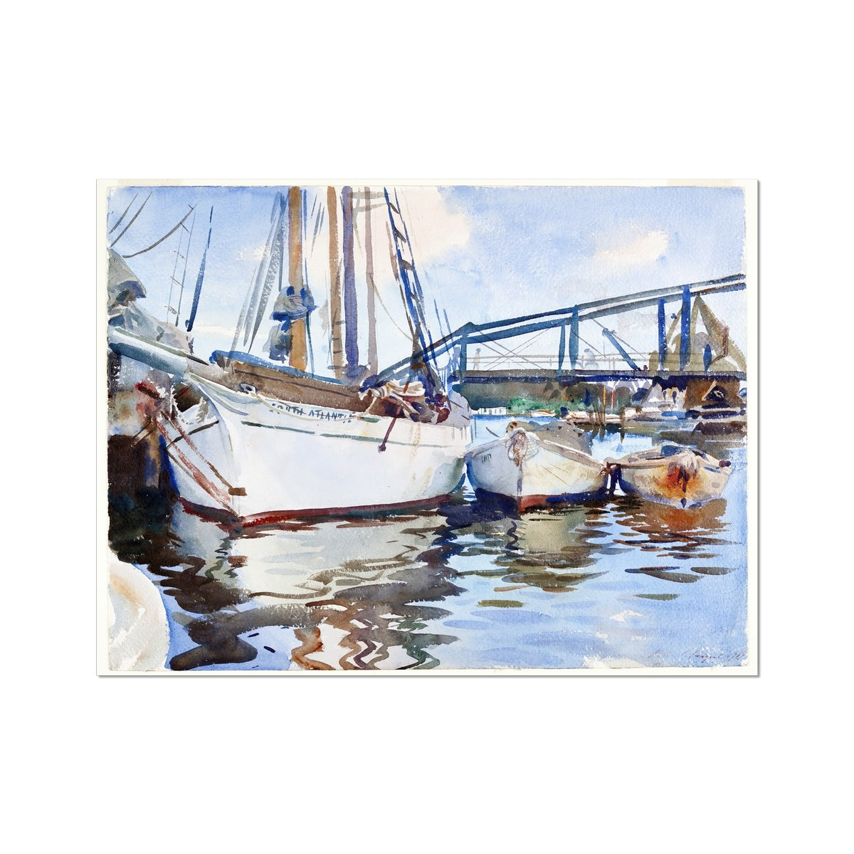 Boats At Anchor, John Singer Sargent, 1917 Hahnemühle German Etching Print Ramble & Roam