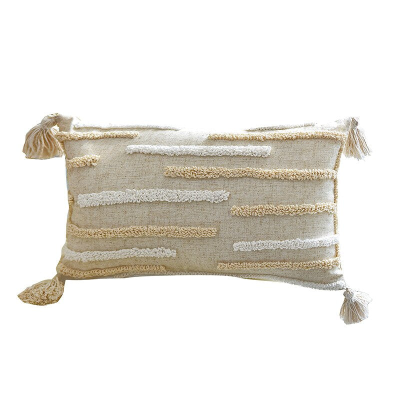 Boheme Hand tufted Linen Throw Pillows with Tassels Ramble & Roam
