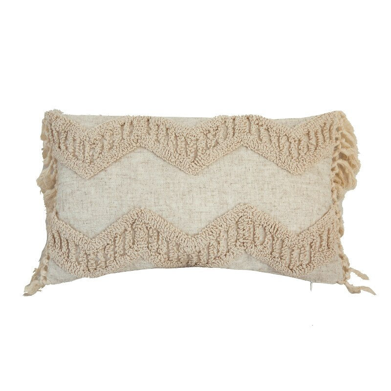 Boheme Hand tufted Linen Throw Pillows with Tassels Ramble & Roam