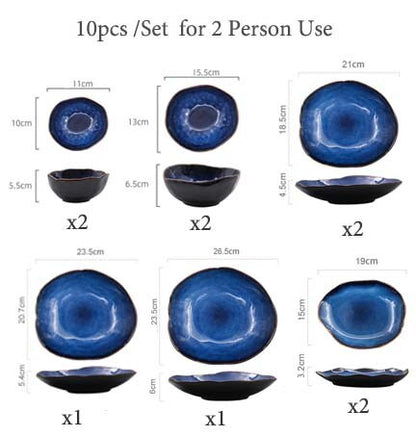 Cat’s Eye Blue Japanese Handthrown Dinnerware Sets Ramble &amp; Roam