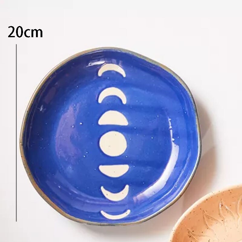 Celestial Stoneware Hand Painted Dinner Plate, 7.8in Ramble & Roam