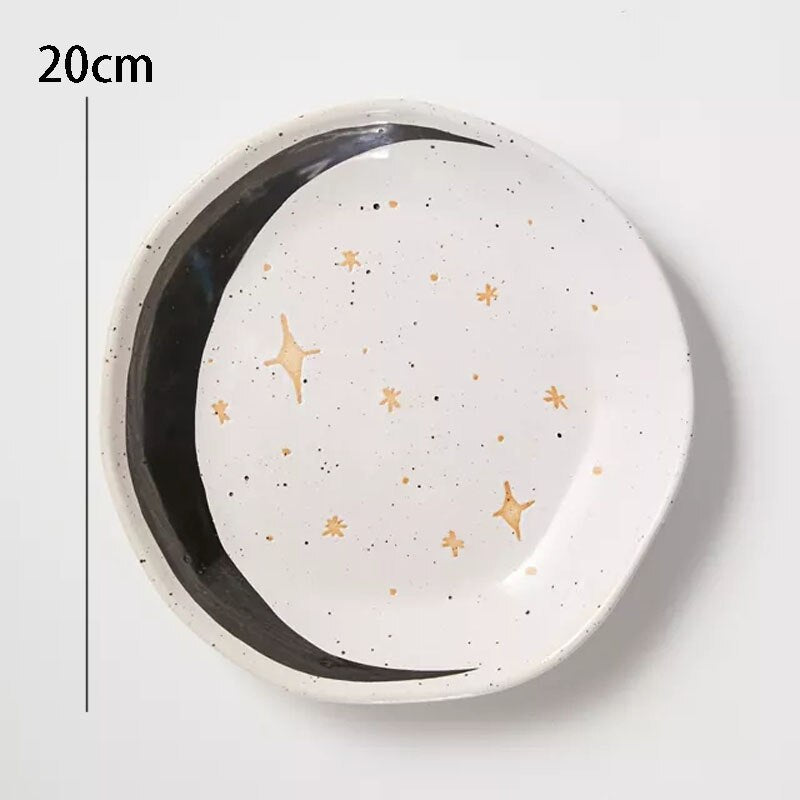 Celestial Stoneware Hand Painted Dinner Plate, 7.8in Ramble & Roam