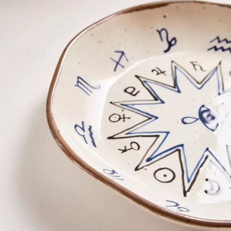 Celestial Stoneware Hand Painted Dinner Plate, 7.8in Ramble & Roam