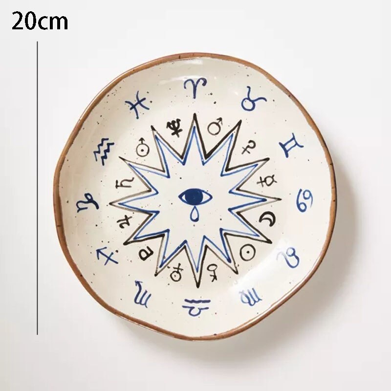 Celestial Stoneware Hand Painted Dinner Plate, 7.8in Ramble & Roam