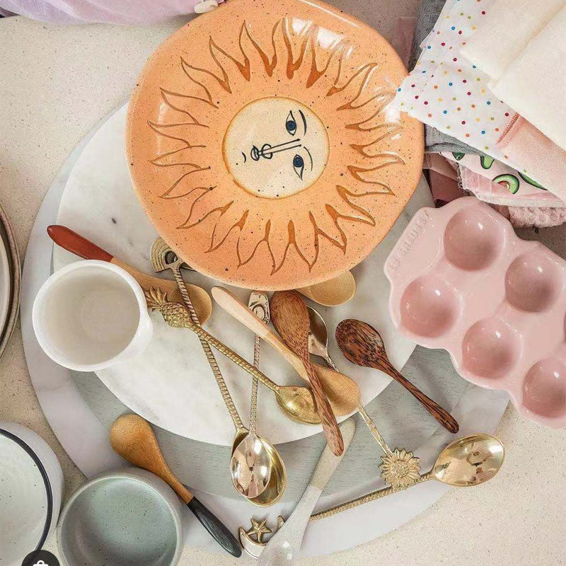 Celestial Stoneware Hand Painted Dinner Plate, 7.8in Ramble & Roam