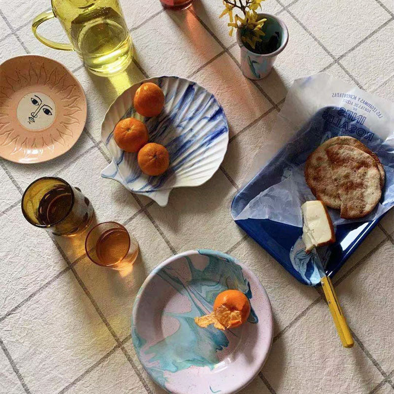 Celestial Stoneware Hand Painted Dinner Plate, 7.8in Ramble & Roam