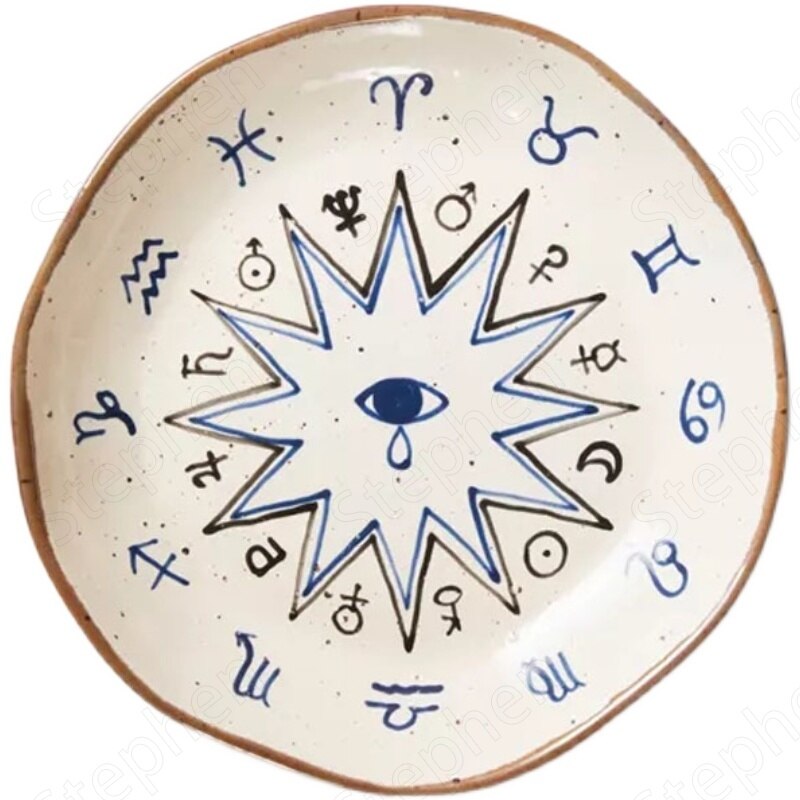Celestial Stoneware Hand Painted Dinner Plate, 7.8in Ramble & Roam