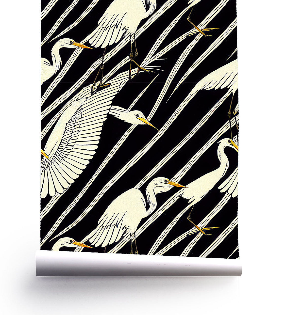Egrets At Night, Black Wallpaper Ramble & Roam