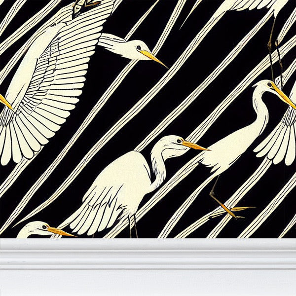 Egrets At Night, Black Wallpaper Ramble & Roam