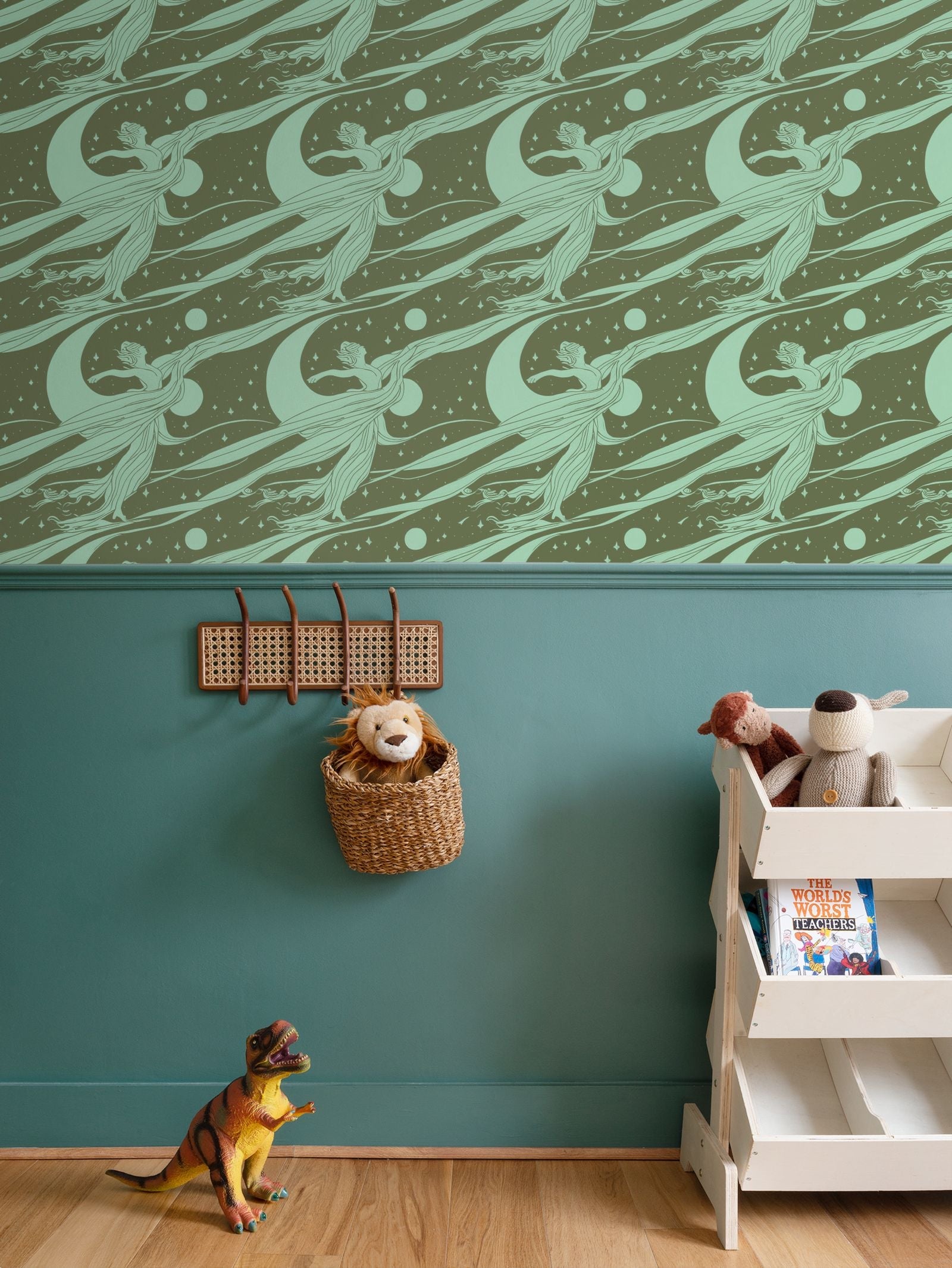 Fairy Nouveau, Green Wallpaper Ramble & Roam