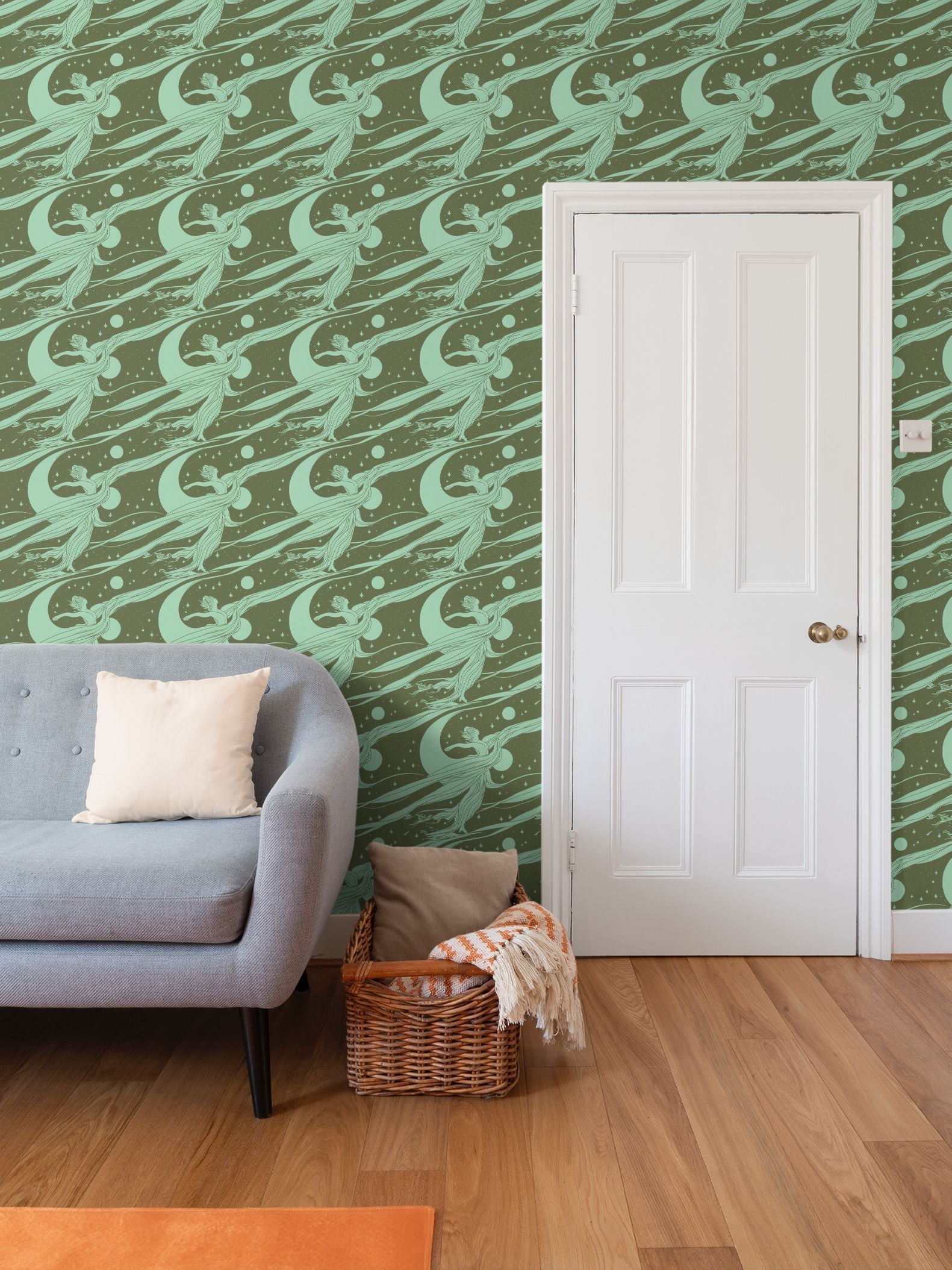 Fairy Nouveau, Green Wallpaper Ramble & Roam