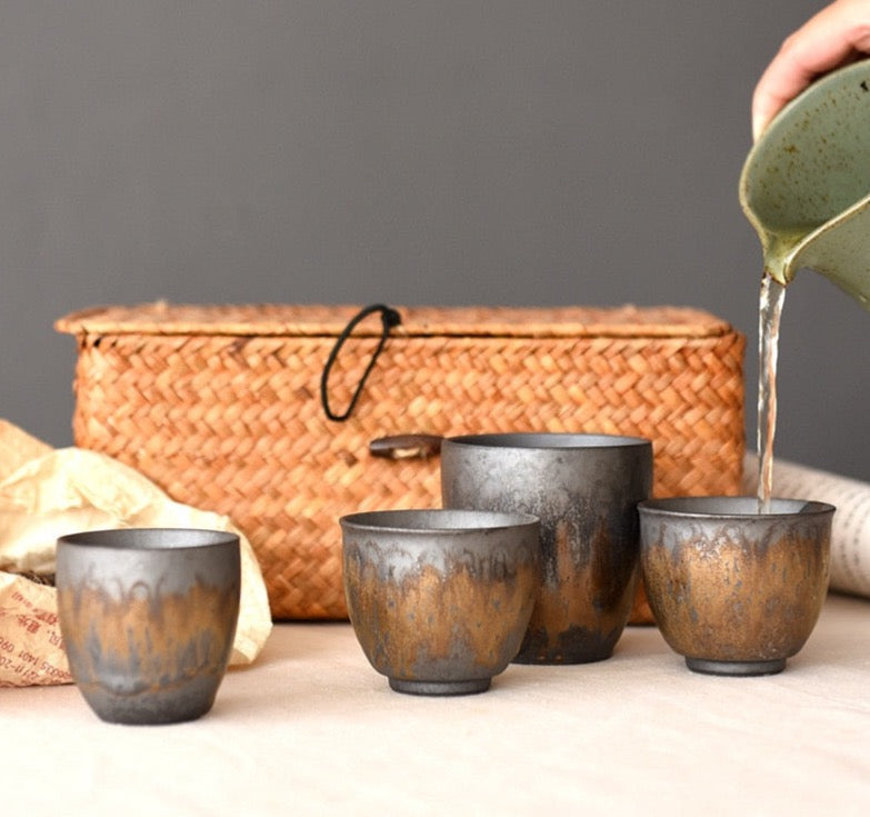 Gilt Ceramic Tea Cups, Handmade Ramble &amp; Roam